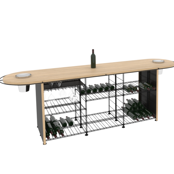 COMPTOIR-DE-DEGUSTATION-3-MODULES-CONFIGURATION-DE-BASE-AVEC-BOUTEILLES-600x554